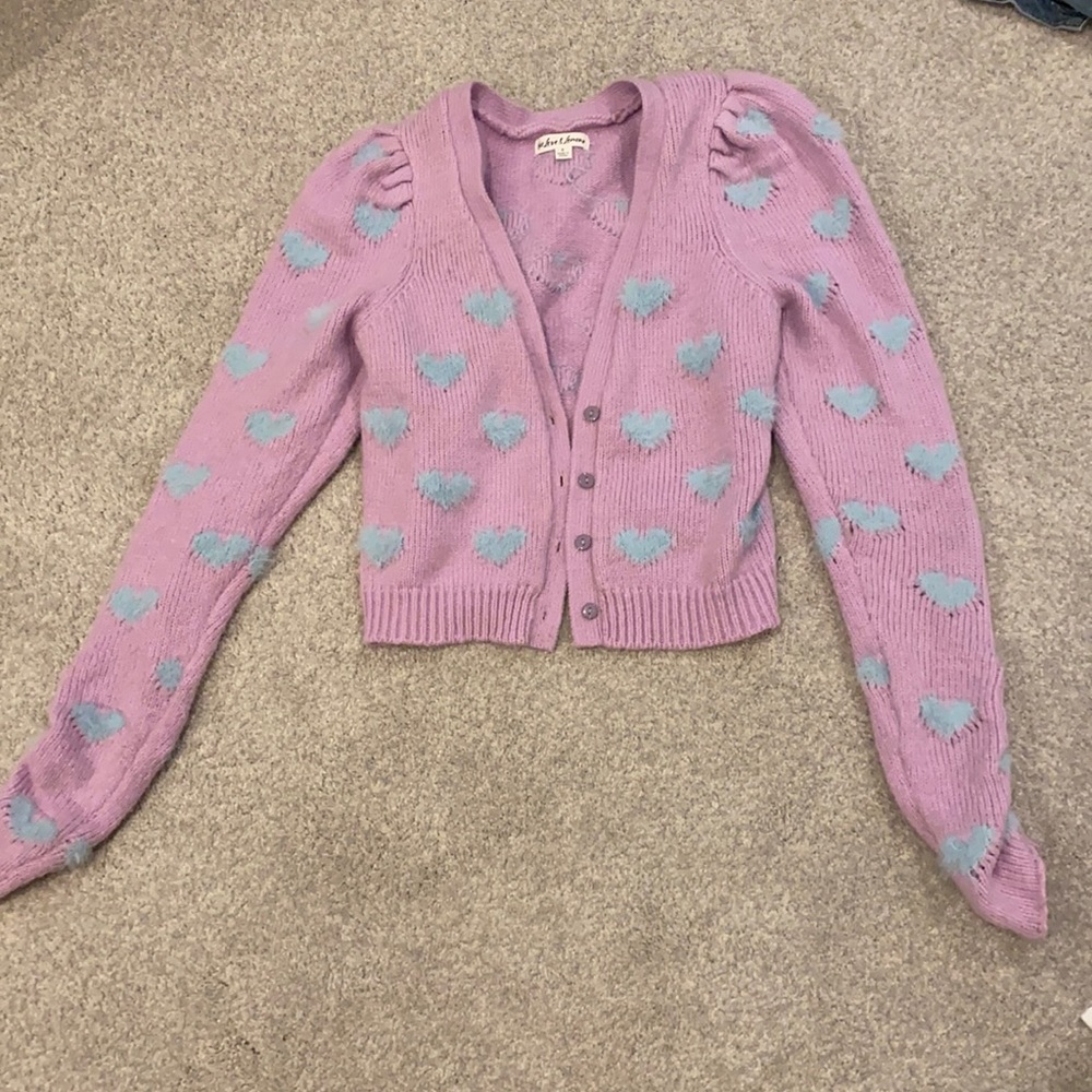 For love and lemons hearts cardigan sweater S